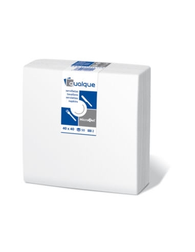 SERVILLETAS 40X40 2C BLANCA QUALQUE P/100 C2400