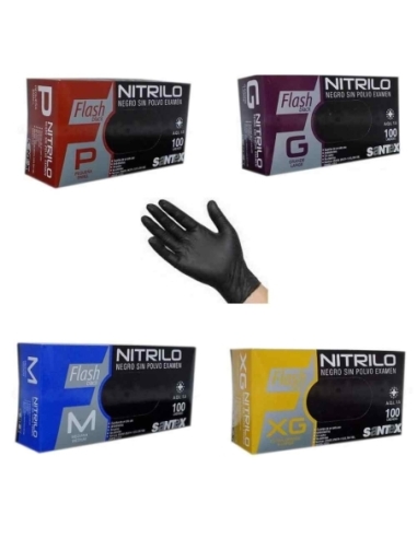 GUANTES NITRILO NEGRO T/ XL C/100