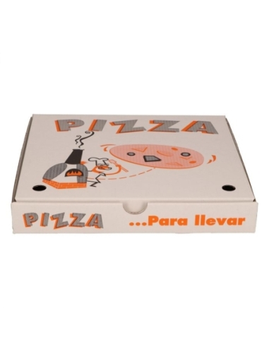 CAJA PIZZA BLANCO MICROCANAL 26X26X4 PQ/ 50 UND