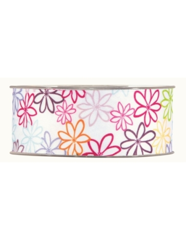 CINTA FLORES MULTICOLORES 40mmX15M