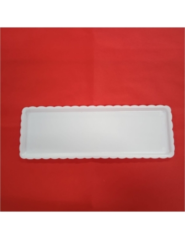 BANDEJA PLASTICO BLANCA  ONDAS 13X37 CREATIVA