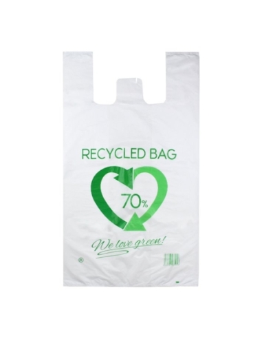 BOLSA CAMISETA 70% RECICLADO 30x40 G.200 B/100 S/15