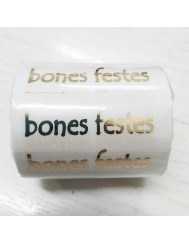 ETIQUETA ADHESIVA BONES FESTES ORO 500UND.