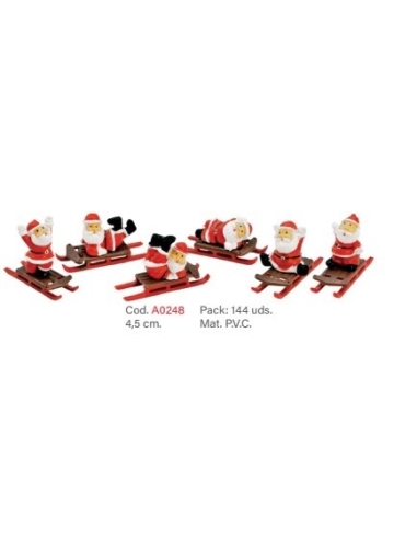 DECORACION SANTA CLAUS TRINEO B/6 U