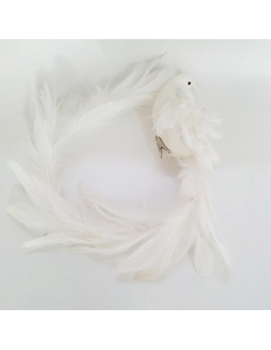 PAVO REAL BLANCO BRILLANTE C/PLUMAS  20317