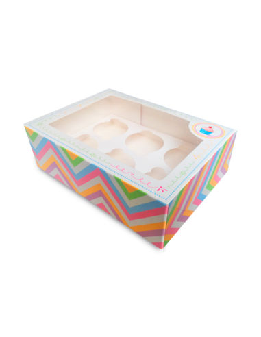 CAJA CUPCAKES COLORES 6 UND